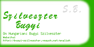 szilveszter bugyi business card